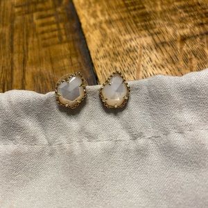 Kendra Scott Tessa Gold Stud Earrings, White